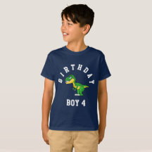 Birthday Boy 4 Years Dinosaur Shirt