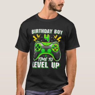 Birthday Boy 4 Years Old Video Game Controller 4Th T-Shirt