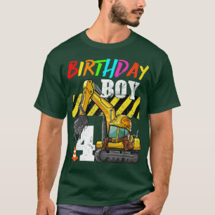 Birthday Boy 4th Excavator 4 Years Old Constructio T-Shirt