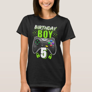 Birthday Boy 5 Video Game Controller Gamer 5th Bir T-Shirt