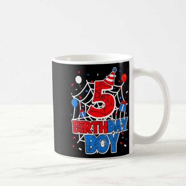 Birthday Boy 5 Year Old Sders 5th Birthday Kids  Coffee Mug (Right)