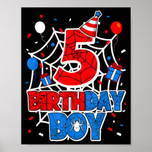 Birthday Boy 5 Year Old Sders 5th Birthday Kids  Poster