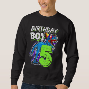 Birthday Boy 5 Years Old  Dinosaur Birthday Party Sweatshirt