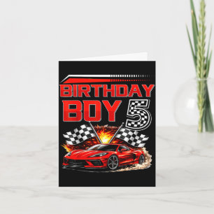 Birthday boy 5 years race car 5th birthday racing card