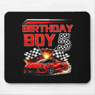 Birthday boy 5 years race car 5th birthday racing mouse pad