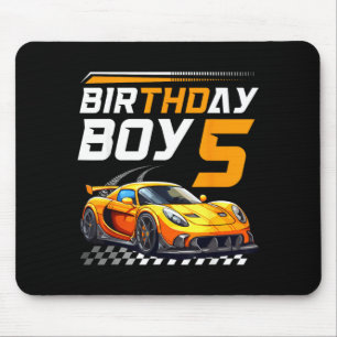 Birthday Boy 5 Years Race Car 5th Birthday Racing Mouse Pad