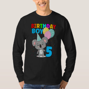 Birthday Boy 5th Koala Bear 5 Years Old Themed Koa T-Shirt