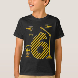 Birthday Boy 6 Construction Vehicle Excavator 6th  T-Shirt
