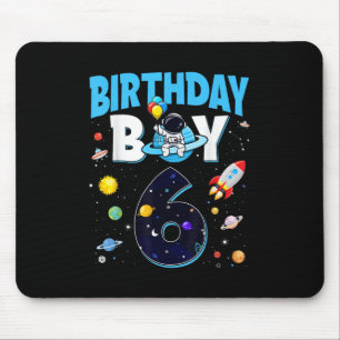 Birthday Boy 6 Year Old Space Astronaut 6th Birthd Mouse Pad