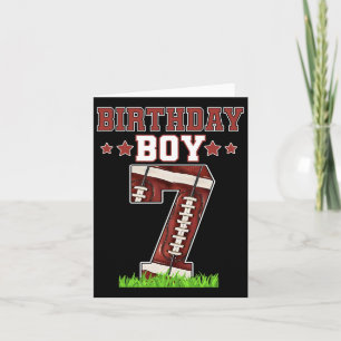 Birthday Boy 7 Football Lover Ball 7 Years Old Bda Card