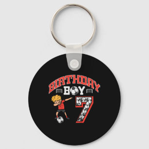 Birthday Boy 7 Soccer Dab 7th Seven Year Old Bday Key Ring