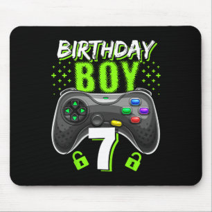 Birthday Boy 7 Video Game Controller Gamer 7th Bir Mouse Pad