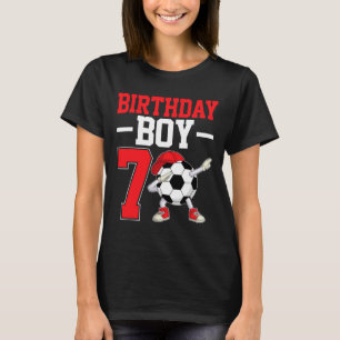 Birthday Boy 7 Years Old Dabbing Soccer 7th Birthd T-Shirt