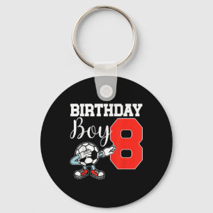 Birthday Boy 8 Soccer Dab Funny Eight Soccer Dabbi Key Ring