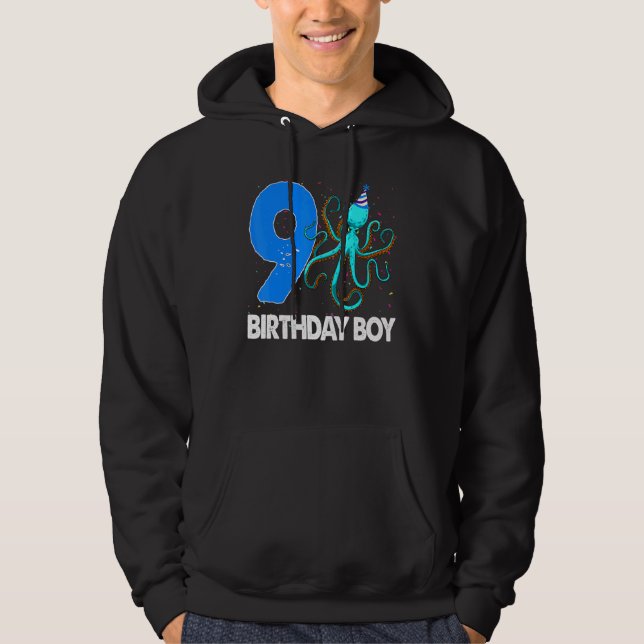 Birthday Boy 9 S Octopus Love Hoodie (Front)