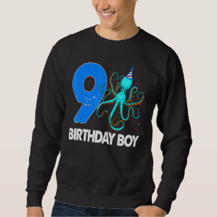 Birthday Boy 9 S Octopus Love Sweatshirt