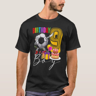 Birthday Boy 9 Years Old Dabbing Soccer Ball 9th B T-Shirt