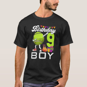 Birthday Boy 9 Years Old Dabbing Tennis Ball 9th B T-Shirt