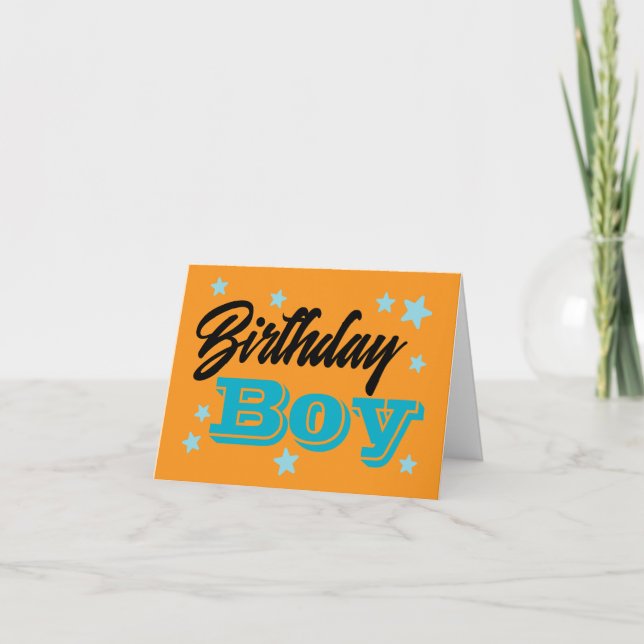 Birthday Boy ADD YOUR OWN TEXT  Thank You Card (Front)
