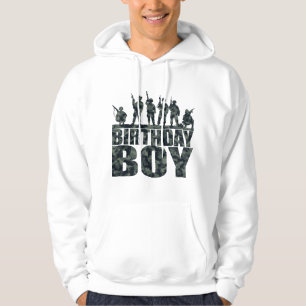 Birthday Boy Army Party Military Party Supplies Ca Hoodie