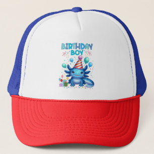 Birthday Boy Axolotl Vibes Cute Party Design Trucker Hat