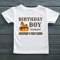 Birthday Boy Baby Horse on a Doughnut T-Shirt