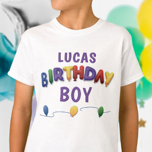 Birthday Boy Balloon Custom Kids T-Shirt