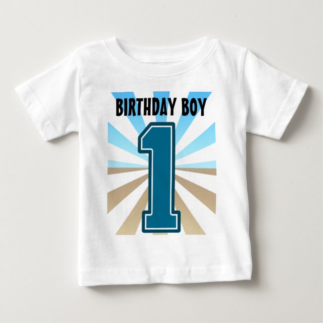 Birthday Boy, Big Number One, First B-day Tshirt (Front)
