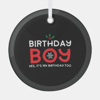 Birthday Boy - Birthday on Christmas Glass Tree Decoration