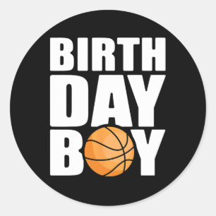 Birthday Boy Bysketbyll Theme Party Future Bysketb Classic Round Sticker