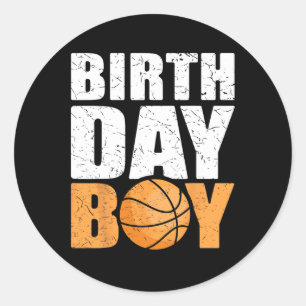Birthday Boy Bysketbyll Theme Party Future Bysketb Classic Round Sticker