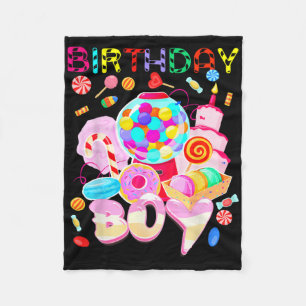Birthday Boy Candy Land Candy Crew Sweet Birthday  Fleece Blanket