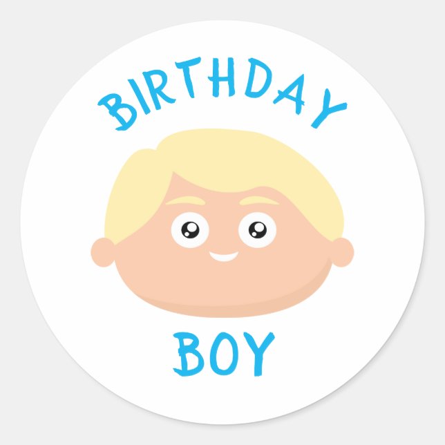 Birthday Boy Classic Round Sticker (Front)