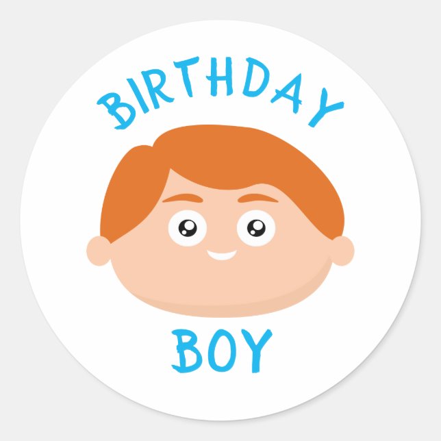 Birthday Boy Classic Round Sticker (Front)