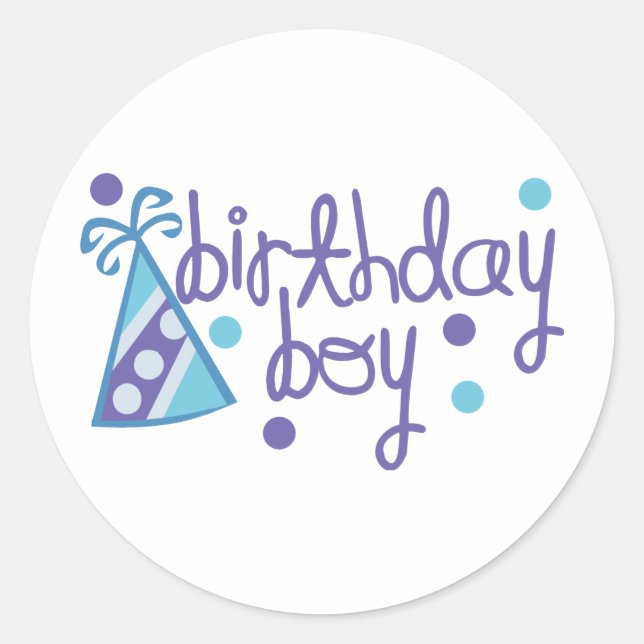 Birthday Boy Classic Round Sticker (Front)