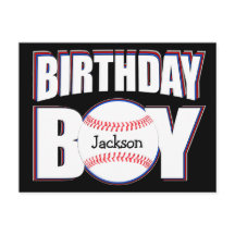 Birthday Boy Custom Baseball Player Name