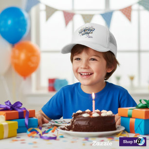 Birthday Boy Custom Name Confetti Trucker Hat
