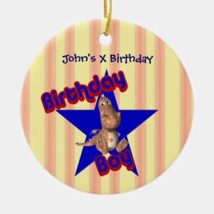 Birthday Boy Cute Dragon Customisable Ornament