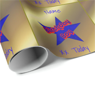 Birthday Boy Cute Personalised Birthday Wrapping Paper
