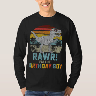 Birthday Boy Dino T Rex Dinosaur Boys Matching Fam T-Shirt