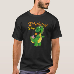Birthday Boy Dinosaur Kids Birthday Kids Pie Fire T-Shirt