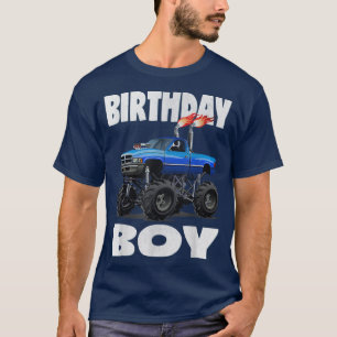 Birthday Boy Fire Monster Truck Party Kids Boys Gi T-Shirt