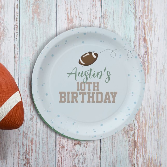 Birthday Boy Football Party Personalized Paper Plate (Creator Uploaded)