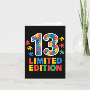 Birthday Boy Girl 13 Year Old Autism Awareness Tee Card
