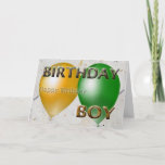 Birthday Boy Happy Birthday Card<br><div class="desc">Happy Birthday Birthday Boy Greeting Card with bright balloons.</div>