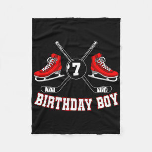 Birthday Boy Ice Hockey Players Stick Puck Defence Fleece Blanket