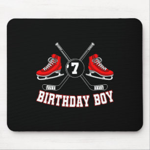 Birthday Boy Ice Hockey Players Stick Puck Defence Mouse Pad