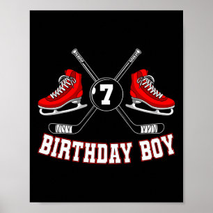 Birthday Boy Ice Hockey Players Stick Puck Defence Poster