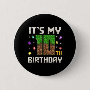 Birthday Boy It's My 10th Birthday Video Gamer Pix 6 Cm Round Badge