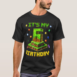 Birthday Boy Its My 6th Birthday Pixel Party 6 Yea T-Shirt